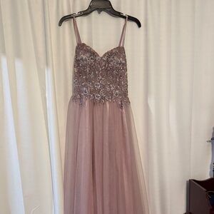 Elegant Pink Lace Gown